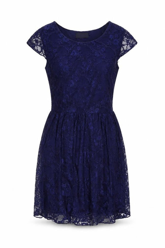 Front view of Club L women’s black floral a-line, size L