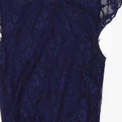 Club L  Womens Black Floral  A-Line  Size L