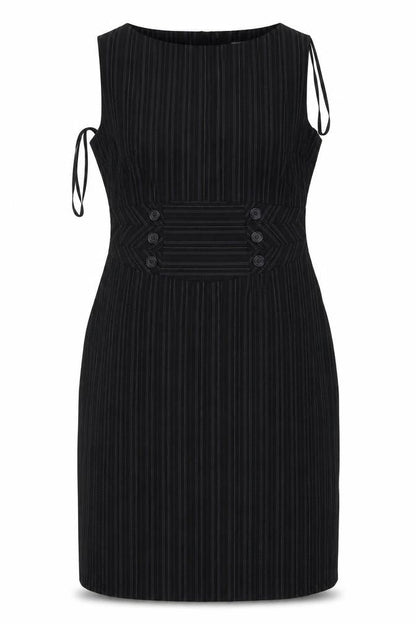 South Womens Black Striped  A-Line  Size 12