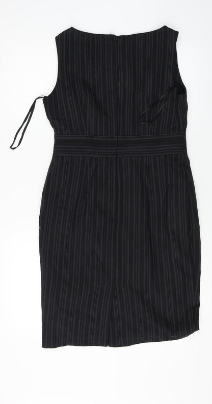 South Womens Black Striped  A-Line  Size 12