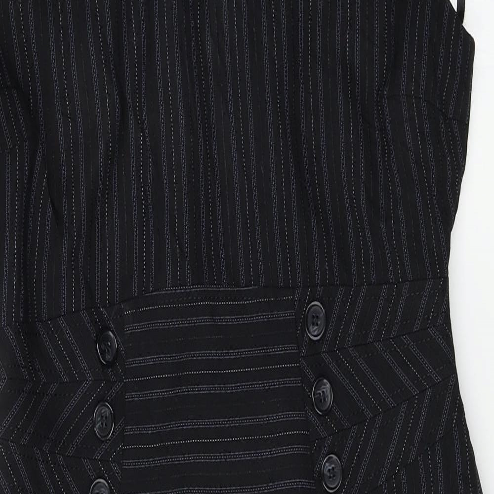 South Womens Black Striped  A-Line  Size 12
