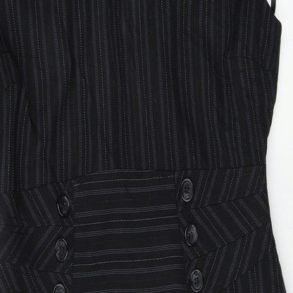 South Womens Black Striped  A-Line  Size 12