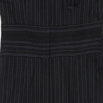 South Womens Black Striped  A-Line  Size 12