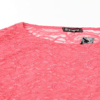 Stirling  Womens Pink Floral  Cropped T-Shirt Size M