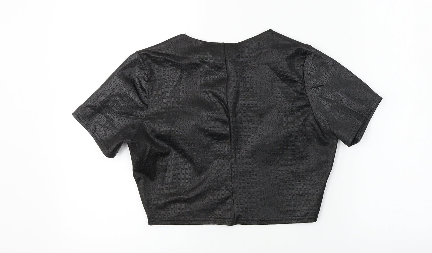 LY Womens Black   Cropped T-Shirt Size 10