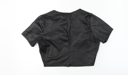 LY Womens Black   Cropped T-Shirt Size 10
