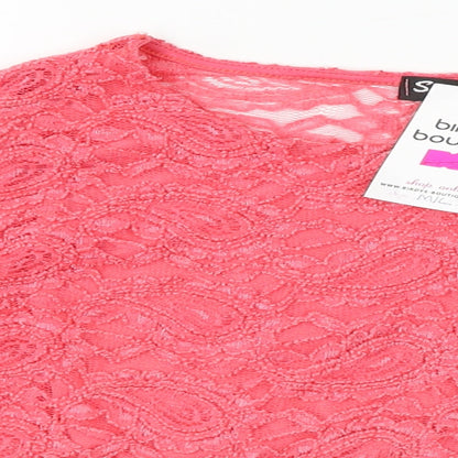 Womens UK Size M Signature Pink Cropped T-Shirt