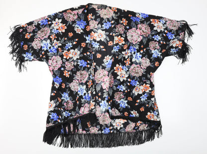 Select  Womens Black Floral  Cardigan Jumper Size 10