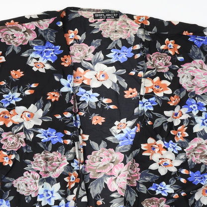 Select  Womens Black Floral  Cardigan Jumper Size 10