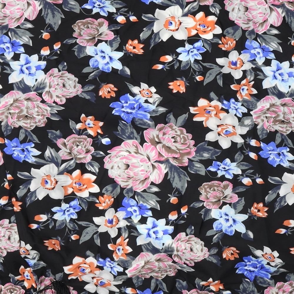 Select  Womens Black Floral  Cardigan Jumper Size 10