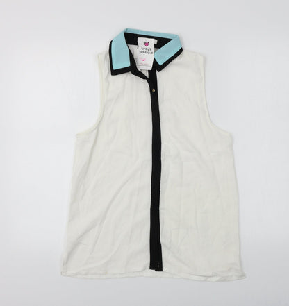Womens UK Size S e-lady Ivory Basic Button-Up