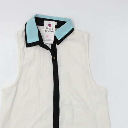 Womens UK Size S e-lady Ivory Basic Button-Up