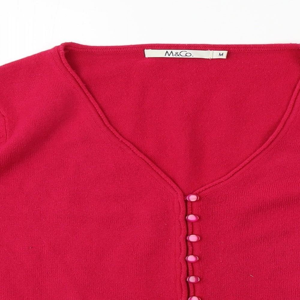 M&Co Womens Purple   Cardigan Jumper Size M