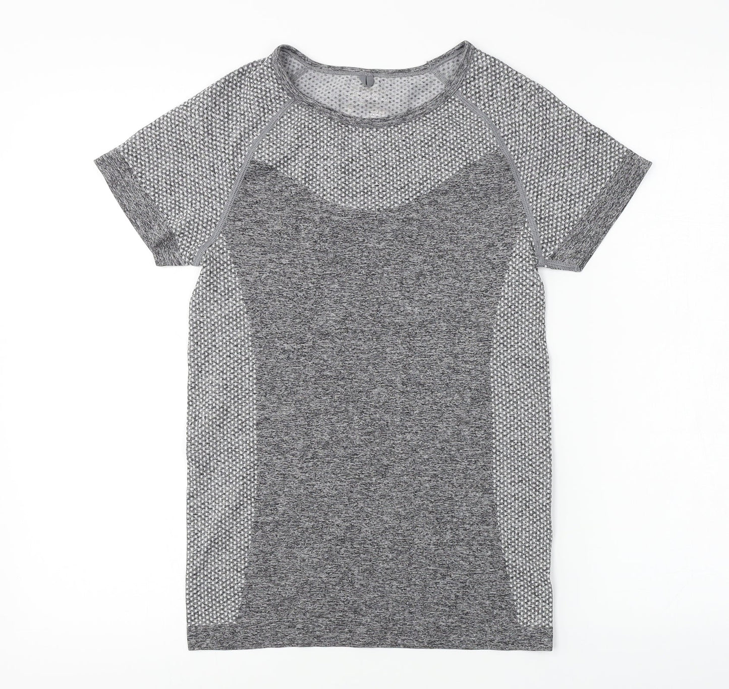 Womens UK Size 10 WORKOUT Grey Basic T-Shirt