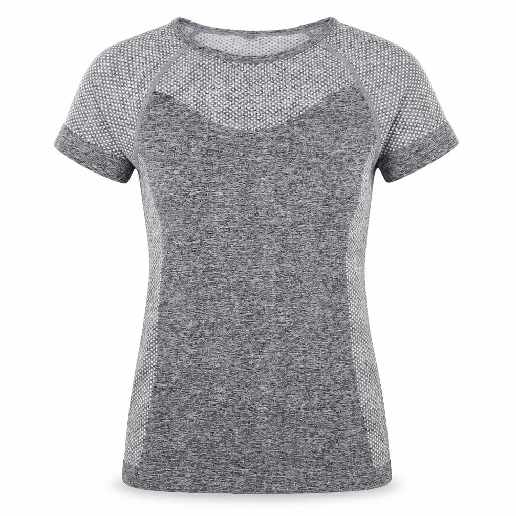 Womens UK Size 10 WORKOUT Grey Basic T-Shirt