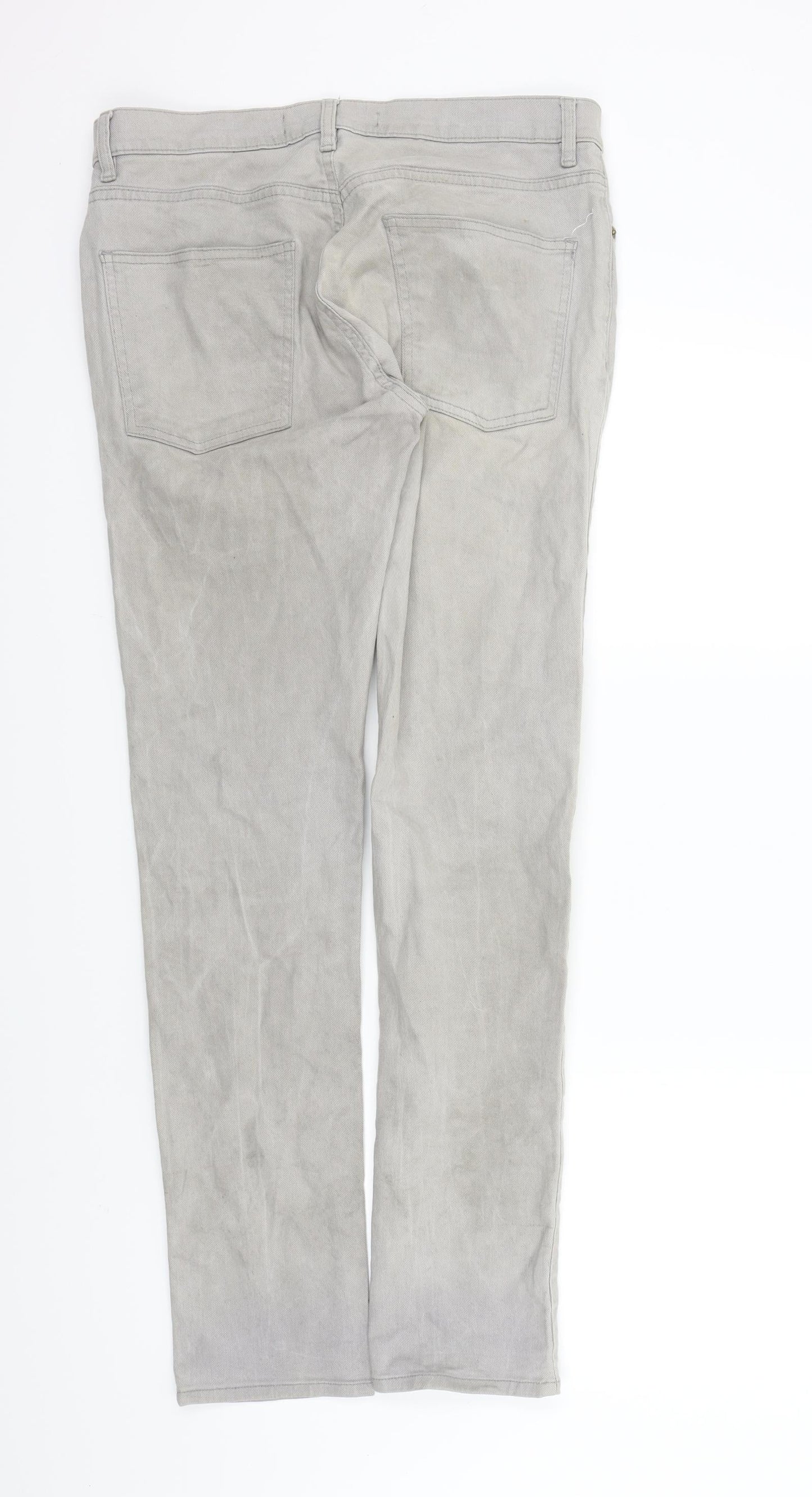 Mens UK Size 32 in Topman Regular Fit Straight Grey Jeans