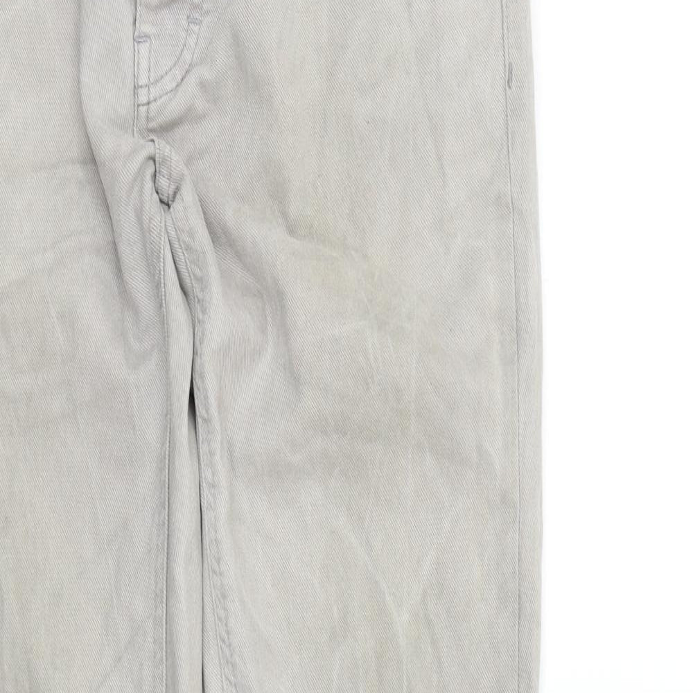 Mens UK Size 32 in Topman Regular Fit Straight Grey Jeans