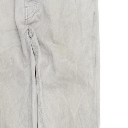 Mens UK Size 32 in Topman Regular Fit Straight Grey Jeans