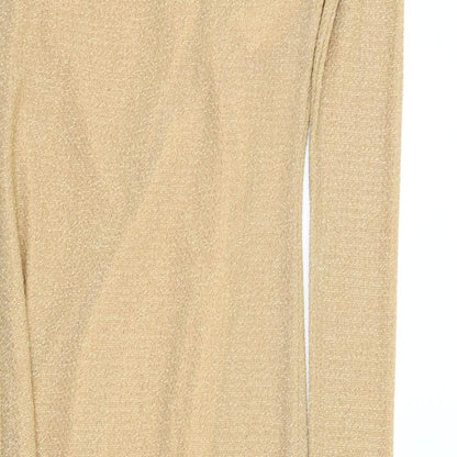 Topshop Womens Gold   A-Line  Size 8  - sparkle detail