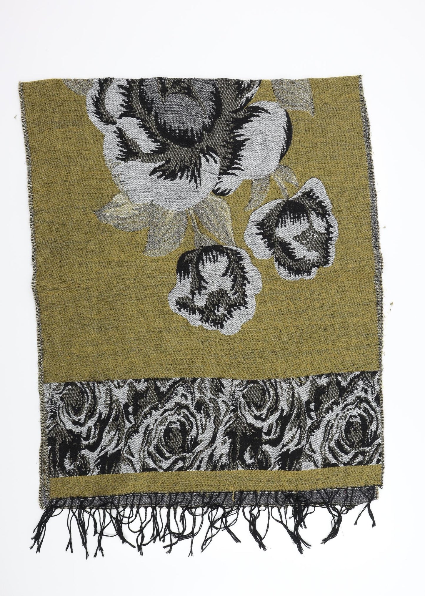 Preworn Womens Gold Floral   Scarf