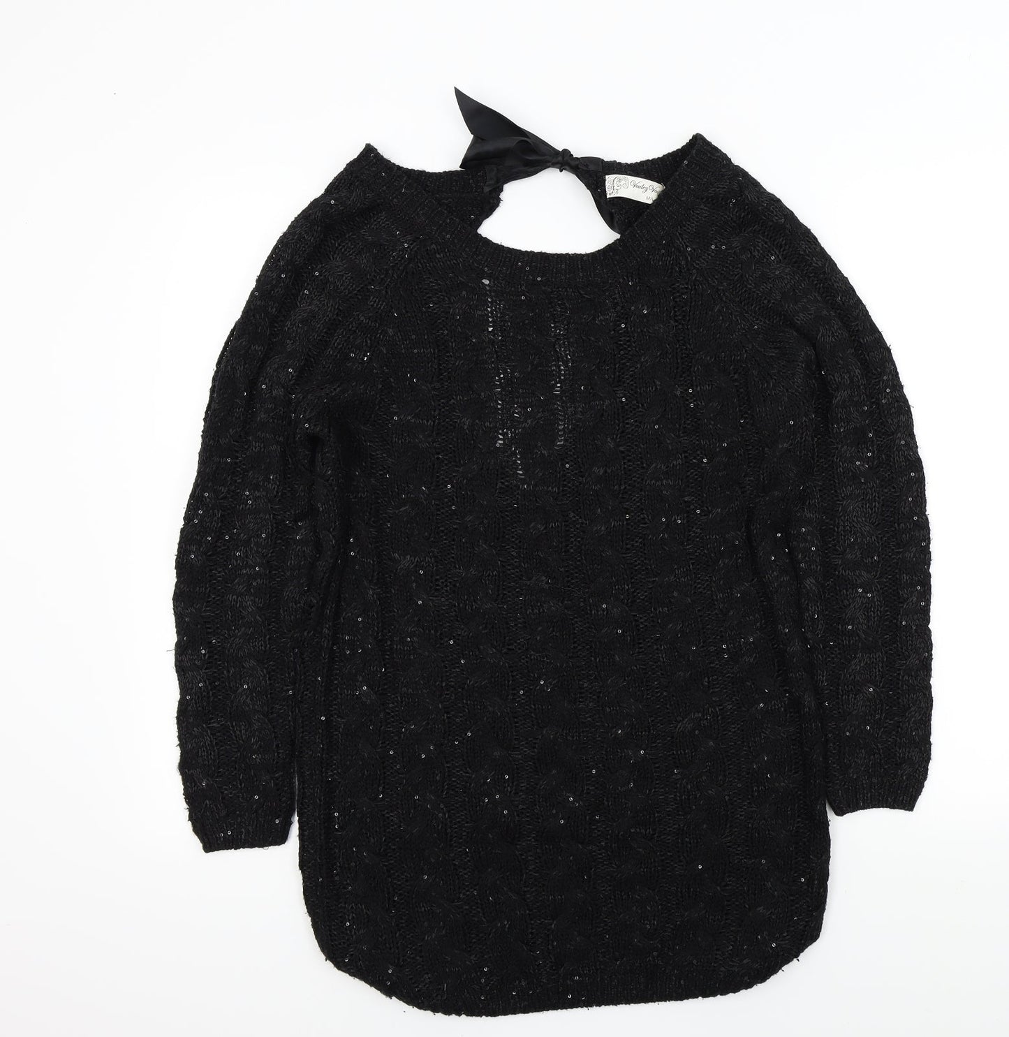 Vouley Vous Womens Black   Pullover Jumper Size M  - sparkle detail