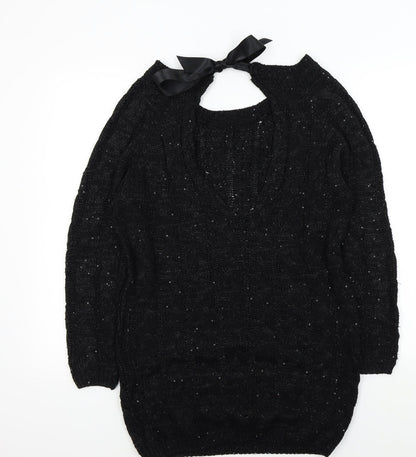 Vouley Vous Womens Black   Pullover Jumper Size M  - sparkle detail