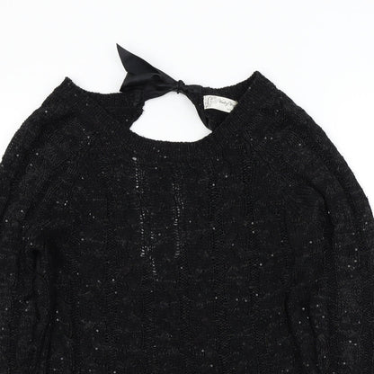 Vouley Vous Womens Black   Pullover Jumper Size M  - sparkle detail