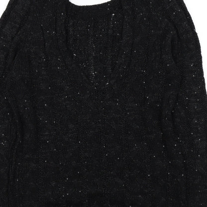 Vouley Vous Womens Black   Pullover Jumper Size M  - sparkle detail