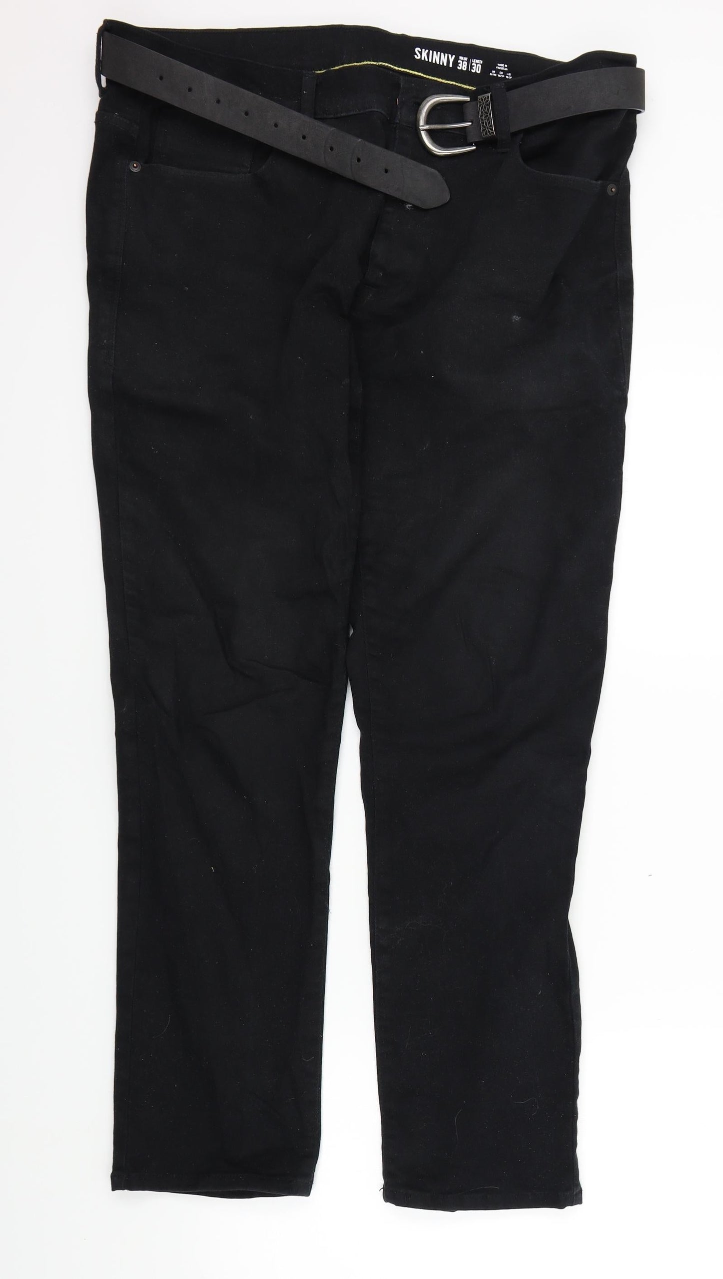 Womens UK Size 38 Preworn Regular Fit Straight Black Jeans