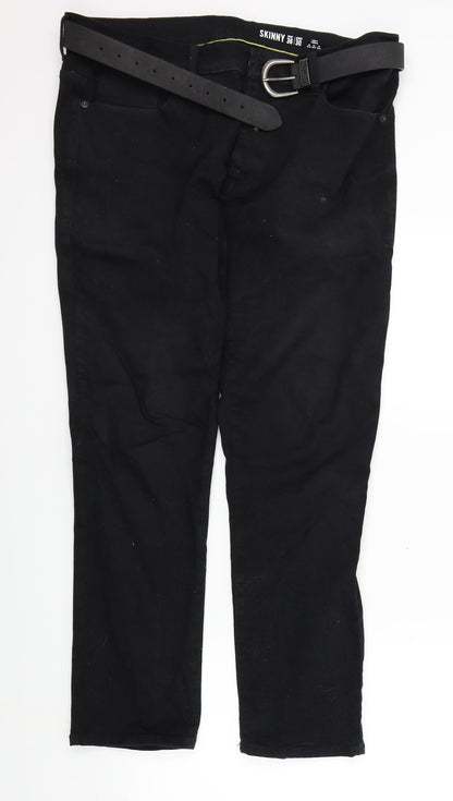 Womens UK Size 38 Preworn Regular Fit Straight Black Jeans