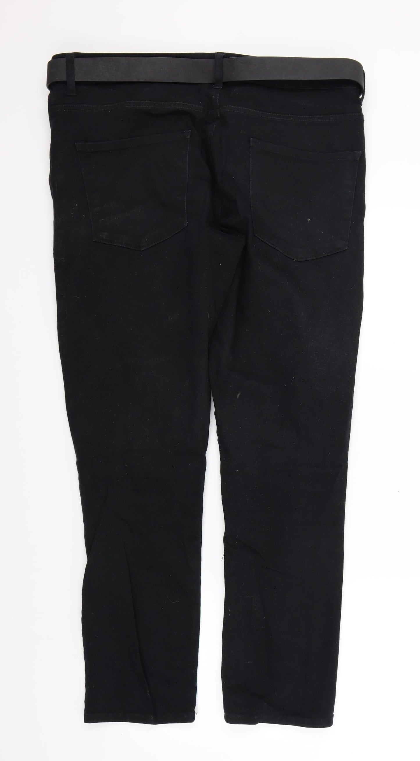Womens UK Size 38 Preworn Regular Fit Straight Black Jeans