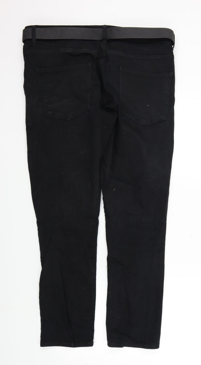 Womens UK Size 38 Preworn Regular Fit Straight Black Jeans
