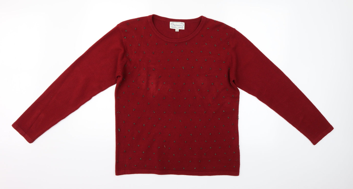 Fay Louise Womens Red   Henley Jumper One Size