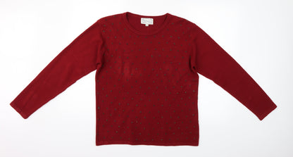 Fay Louise Womens Red   Henley Jumper One Size