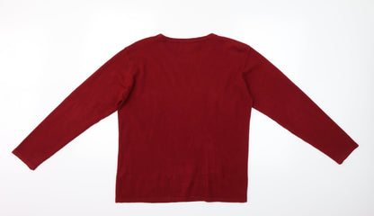 Fay Louise Womens Red   Henley Jumper One Size