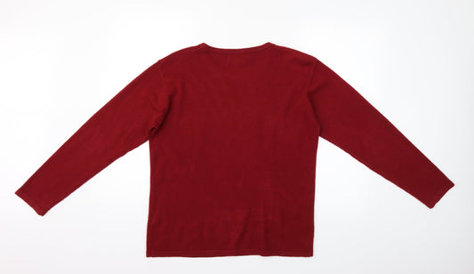 Fay Louise Womens Red   Henley Jumper One Size
