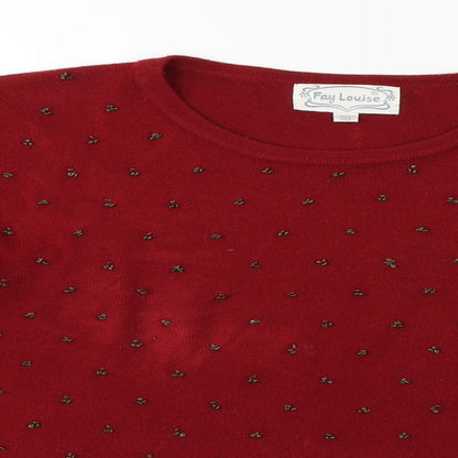 Fay Louise Womens Red   Henley Jumper One Size