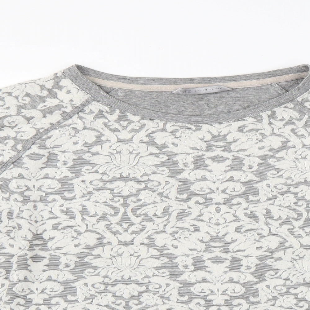 Marks and Spencer Womens Grey Paisley  Pullover Jumper Size 14