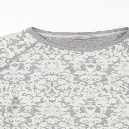 Marks and Spencer Womens Grey Paisley  Pullover Jumper Size 14