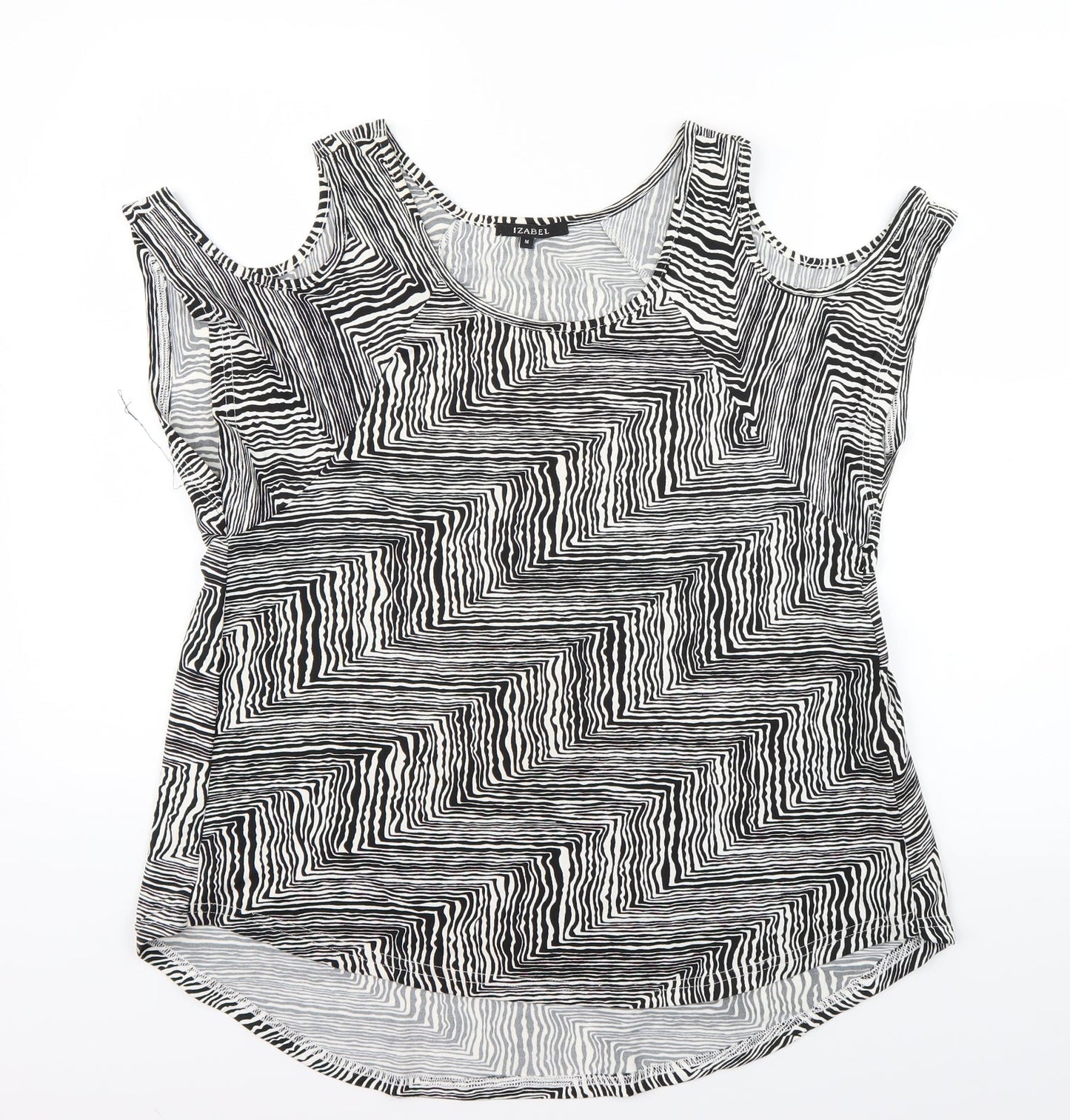 Zabel Womens White Animal Print  Basic Blouse Size M
