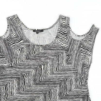 Zabel Womens White Animal Print  Basic Blouse Size M