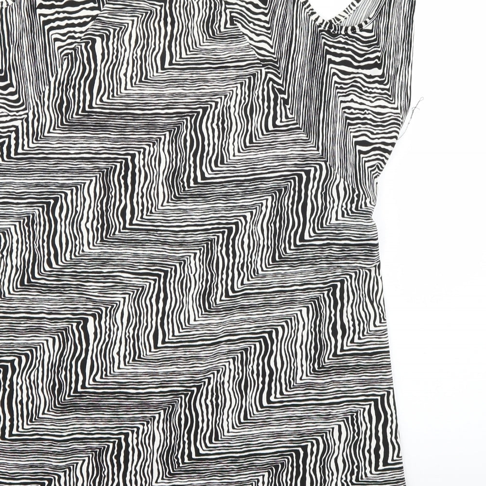 Zabel Womens White Animal Print  Basic Blouse Size M