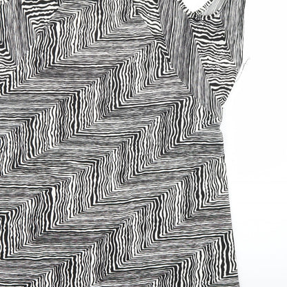 Zabel Womens White Animal Print  Basic Blouse Size M
