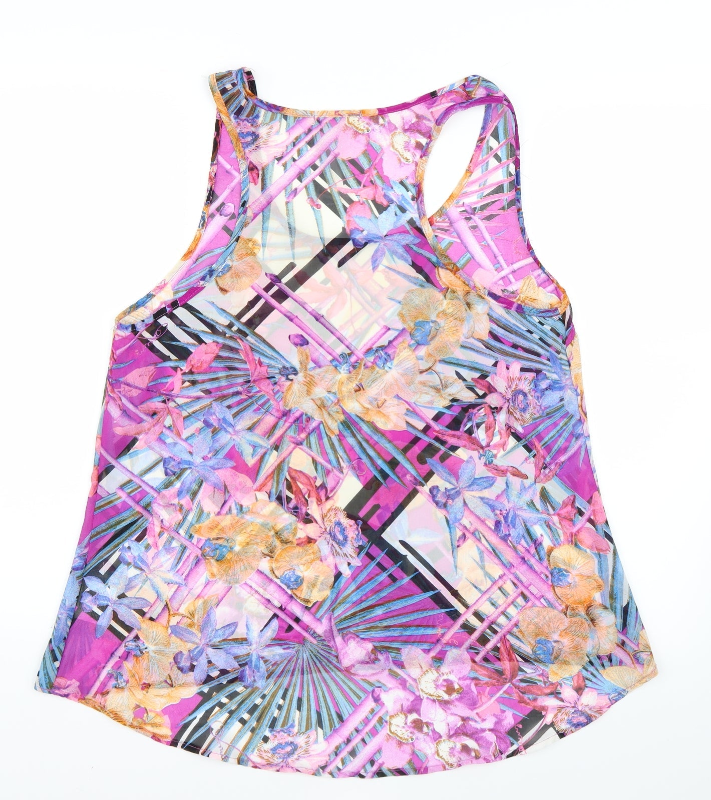 Brave Soul Womens Multicoloured Floral  Basic Tank Size M