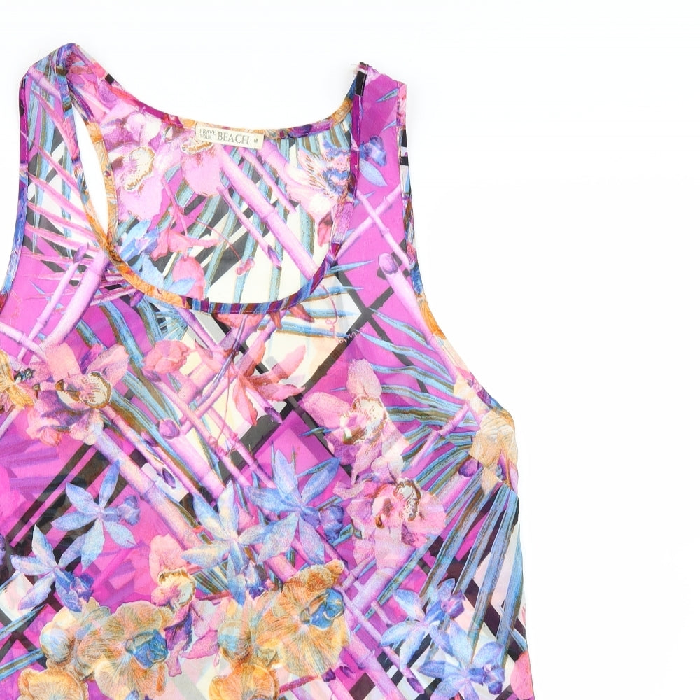 Brave Soul Womens Multicoloured Floral  Basic Tank Size M