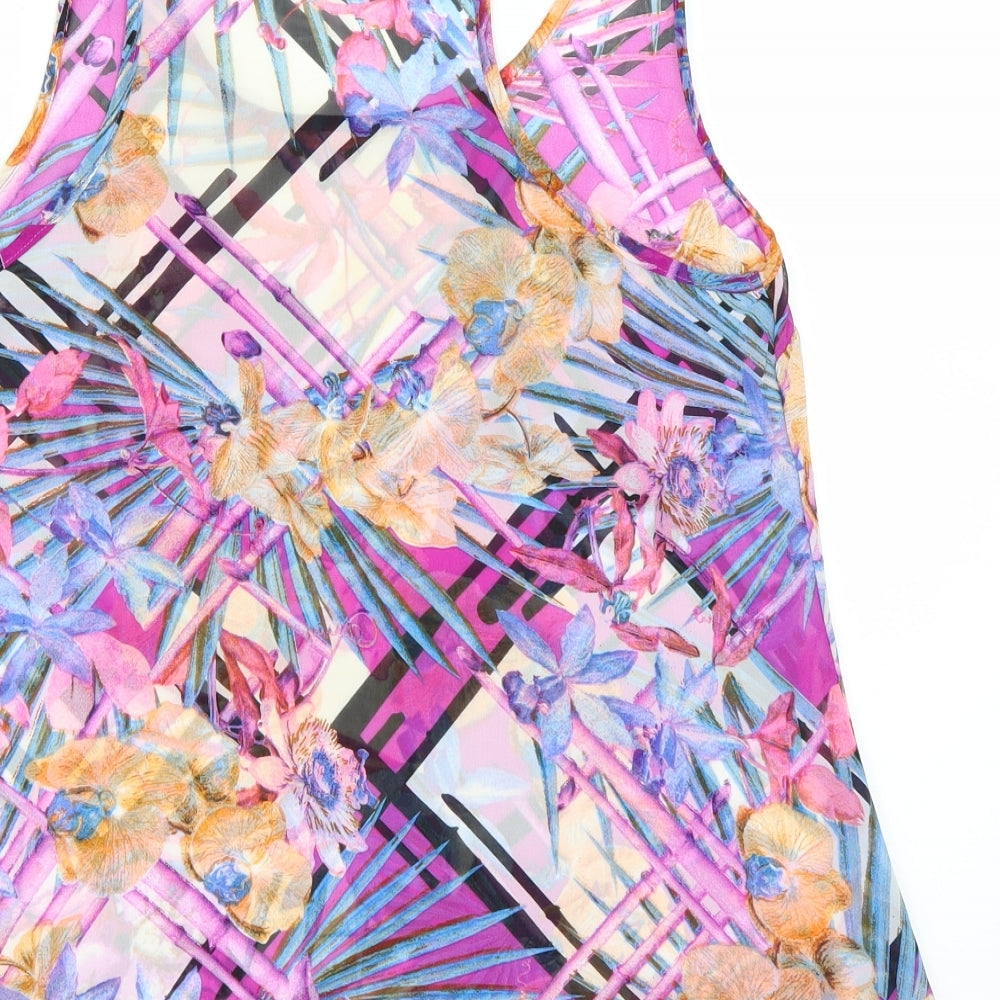 Brave Soul Womens Multicoloured Floral  Basic Tank Size M