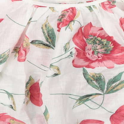 Preworn Girls White Floral  Flare Skirt Size 10 Years