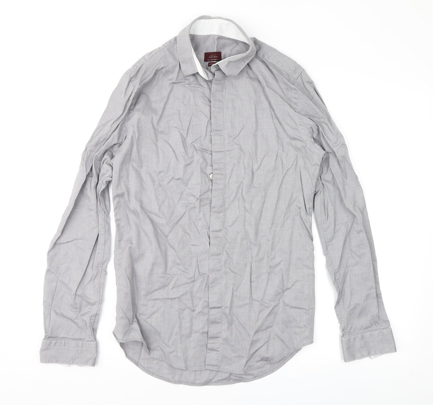 Zara Mens Grey    Button-Up Size S