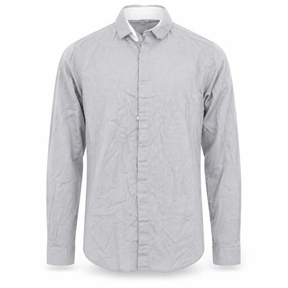 Mens UK Size S Zara Grey  Button-Up Long Sleeve Casual Shirt