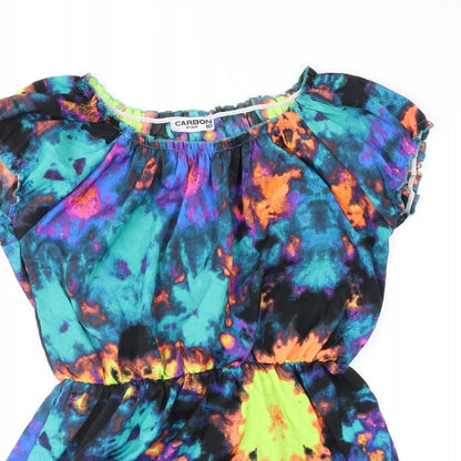 Carbon Pink Womens Multicoloured Geometric  Basic Blouse Size 10